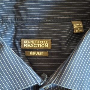 Kenneth Cole Reaction Blue Casual Button Down Shirt